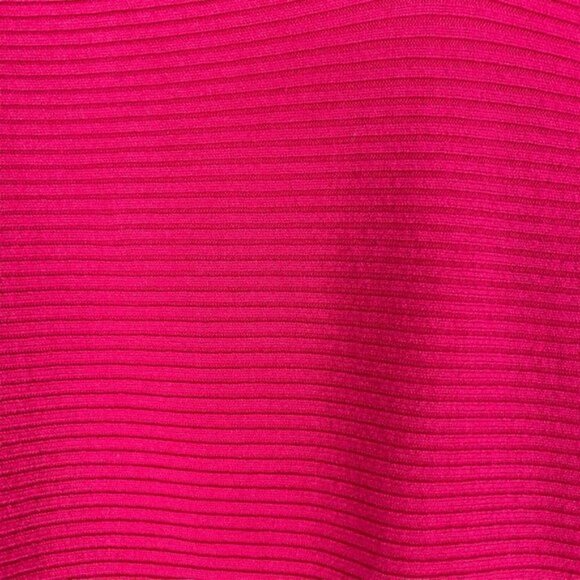Trina Turk Women's Fuschia Pink Ribbed V Neck Fit Flare Sweater Dress US M - Picture 5 of 9